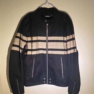 Diesel Black Jacket with Cream Stripes
